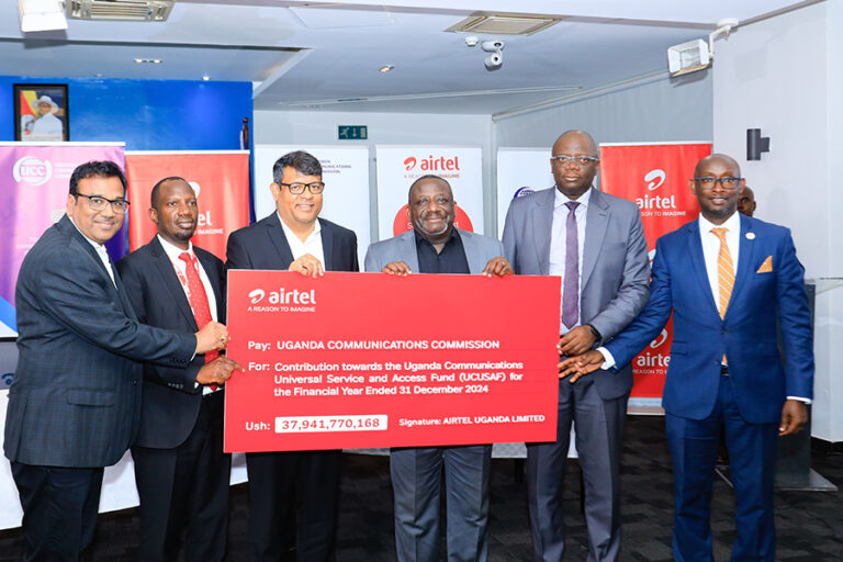 Airtel Uganda hands Shs 37.9 bn to UCC to support ICT coverage